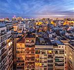 The neighbourhood of Recoleta in Buenos Aires seen from the roof terrace of the Hotel Etoile.