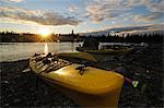 Kayak at South Knife River, Churchill, Hudson Bay, Manitoba, Canada