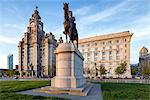 Europe, United Kingom, England, Lancashire, Liverpool, Liver Building and Cunard Building