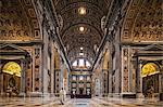 The south transept of St. Peter's Basilica containing the altars of Saint Thomas, Saint Joseph and the Crucifixion of Saint Peter, Vatican City, The Vatican, Rome, Lazio, Italy.