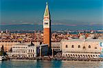 City skyline with snowy Alps behind, Venice, Veneto, Italy