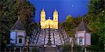 Portugal, Minho province, Braga, Bom Jesus do Monte at night