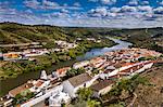 View from castle over Guadiana River, Mertola, Alentejo, Portugal