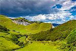 Green hills landscape along the coast of Gipuzkoa, Basque Country, Spain