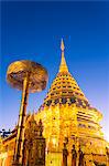 Thailand, Chiang Mai. Wat Phra That Doi Suthep temple, at sunrise