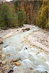 Scenic view of Partnach Gorge in autumn, Bavaria, Germany