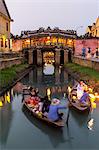 Vietnam, Hoi An. Japanese covered bridge at dusk