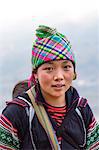 Vietnam, Sapa. Portrait of girl of black Hmong ethnicity (MR)