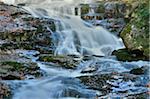 Close-up view of waterfall and stream in autumn, Bavarian Forest National Park, Bodenmais, Regen District, Bavaria, Germany