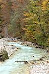 Scenic view of Partnach Gorge in autumn, Garmisch Partenkirchen District, Upper Bavaria, Germany