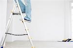 Low section of man on ladder