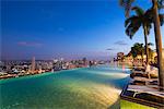 Infinity pool of the Marina Bay Sands, Singapore, Southeast Asia, Asia