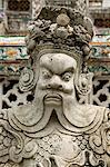 Detail of statue at Wat Arun (Temple of the Dawn), Bangkok, Thailand, Southeast Asia, Asia