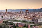 Basilica di Santa Maria del Fiore (Duomo) and skyline of the city of Florence, UNESCO World Heritage Site, Tuscany, Italy, Europe