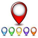 Set of bright map pointer icon. Vector illustration