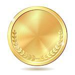 Gold coin. Vector illustration isolated on white background