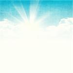 Grunge abstract blue sunny sky background