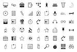 Set of 54 business and freelance black vector icons on white background.