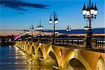 View of Bordeaux at a summer night