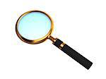 3d illustration of magnifying glass isolated over white