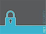 Simple security background design with padlock in blue and gray colors
