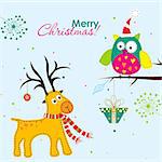 Template Christmas greeting card, vector illustration