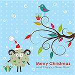 Template Christmas greeting card, vector illustration