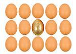 Golden egg amount simple eggs isolated on white background