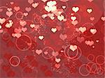 Illustration of shiny hearts and buttles light Valentine's day background.