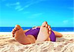 Men Feet at the Beach