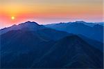 sunrise over the Fagaras Mountains, Romania. View from Negoiu Peak  2535m