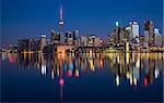 Reflection of Toronto City Skyline in Lake