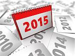 abstract 3d  illustration of years calendar with 2015 new year page
