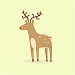Cartoon deer. Vector EPS 10 hand drawn illustration