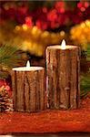 electric christmas candles in atmospheric light