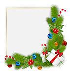 Illustration decorative border from a traditional Christmas elements - vector