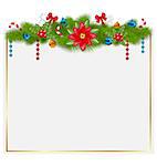 Illustration greeting card with traditional Christmas elements - vector