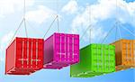 3d generated picture with colorful containers