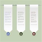 Ribbon infographic background design with green background
