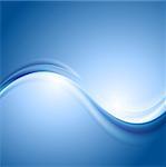 Abstract blue vector wavy background