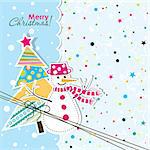 Template christmas greeting card, vector illustration