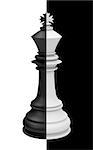 3d generated picture of a black and white pawn