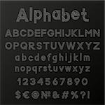 Decorative chalk alphabet. Vector illustration