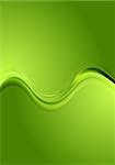 Bright green wavy background. Vector design