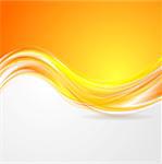 Shiny orange abstract waves. Vector background