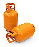 3d generated picture of two orange gas bottles