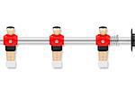 three red table soccer figures