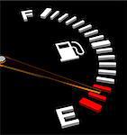 3d generated picture of an empty fuel gauge