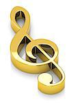 3d generated picture of a golden clef