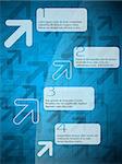 Cool infographics background design in blue with arrows